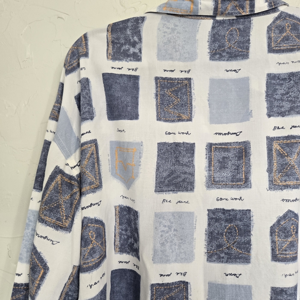 Vintage Bill Blass Patterned Button Down Top - image 6